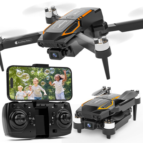 Foldable Brushless Motor Drone with Dual Camera 720P HD WiFi Optical Flow Positioning for Beginners