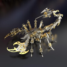 Mechanical Scorpion Model Gold Alloy Fully Articulated Metal Sculpture with Tools and Instructions