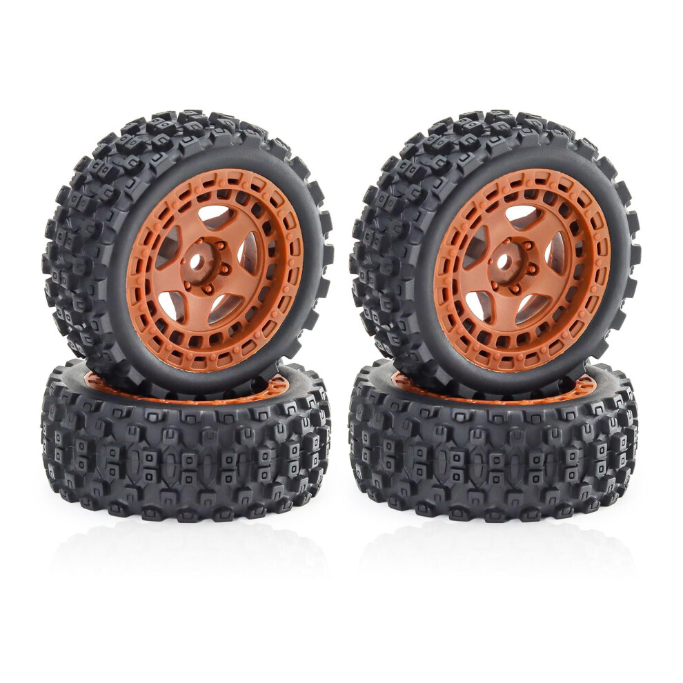 4Pcs 1/18 Rc Wheels And Tires For Arrma Typhon Grom, Offroad Buggy Tires With Durable Rubber And Enhanced Traction 9092120414189