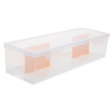 Clear Card Storage Box with Dividers, Transparent Trading Card Organizer Case for Sports and Game Cards