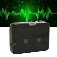 Tragbarer Bluetooth-Kassettenplayer Stereo Automatischer Spiegelverkehr, Schwarz