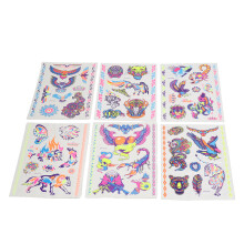 Tatouages temporaires phosphorescents pour enfants et adultes, 20 feuilles, 21x14,5 cm