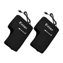 2pcs USB Giant Enter Key Pillow Plug and Play Ergonomic Memory Foam Stress Relief Cushion for Office