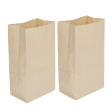 100 Stück Kraftpapiertüten Lebensmittelqualität 240x130x80mm Braun Reißfest