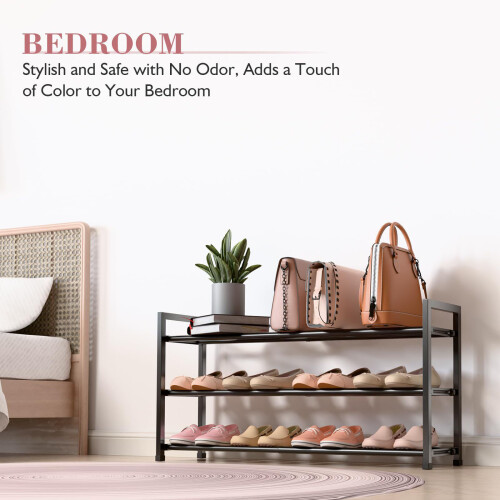 Smooth Shoe Rack Space Efficient Design Metal Build For-     3 2