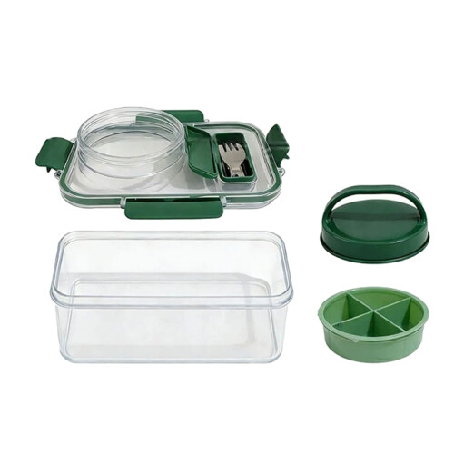 Square Salad Container With Lid Portable Lunch Holder Convenient