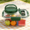 Lunch Box Square Food Storage Container Portable Salad Jar with 6