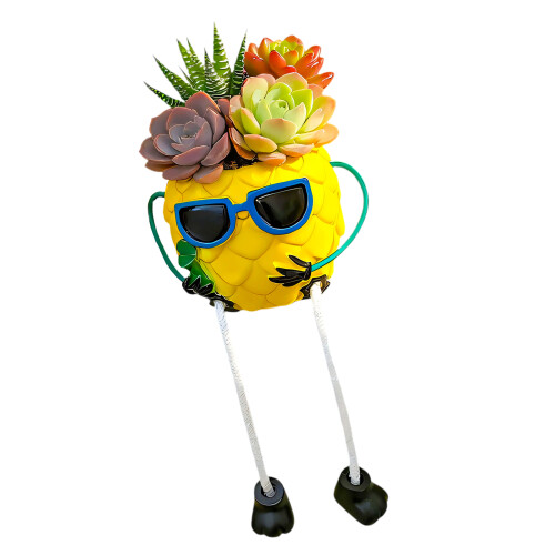Unique Hanging Leg Pineapples Flower Pot Creative Plant-Blue