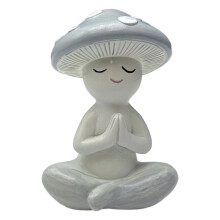 Meditations Pose Mushroom Statue Unique-New Namaste Mushroom