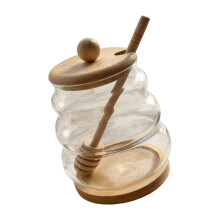Pot de stockage en verre à haute teneur en-Lumière plate 450ml