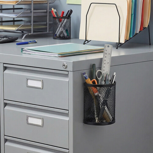 Black Iron Magnetic Pen Holder for Refrigerator-4 black 2