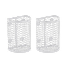 Magnetic Metal Pen Cups Pencil Holder for Refrigerator-2 white