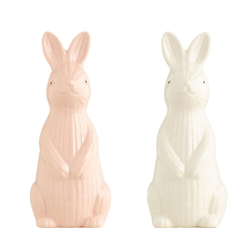 Handcrafted Textured Rabbit Decoration Piece Perfect For-Pink 1