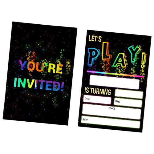 20Pcs/Pack Eye Catching Birthday Invites Handmade Neons Designs