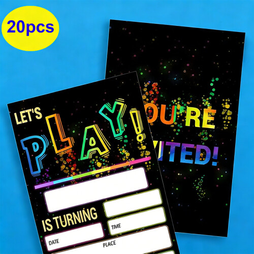 20Pcs/Pack Eye Catching Birthday Invites Handmade Neons Designs 1