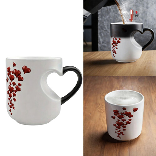 Coffee Mug With Heart Shaped Handle Valentines Day Gift-1 2