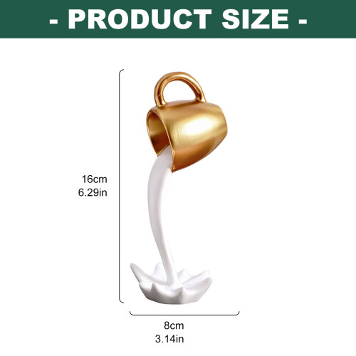 Floating Coffee Cup Sculpture Decors Mini Spilling Pouring-2 2