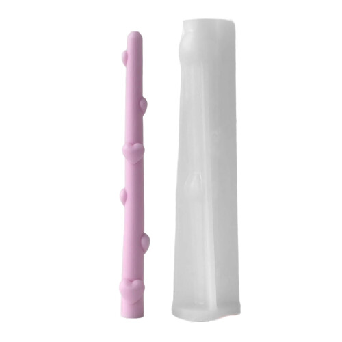 Long Candle Silicone Mould with Heart Shape Creative Tool for-A
