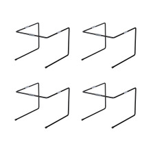 Set Of 4 Foldable Pizza Tray Rack Elegant Pizza Plates-Black