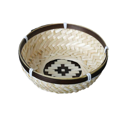 Bamboos Basket Box With Lid Handwoven Storage Basket Bin-2 2