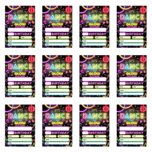12Pcs Fluorescent Printed Greeting Cards 5x7Inch Birthday-8