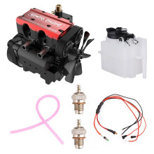 Mini Metal Engine Kit, 2Cylinder 4Stroke, 16000 RPM, Red CNC Aluminum with Ignition for Adults