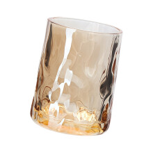 Convenient 240ml Glass Mouthwash Cup For Home And Office-amber
