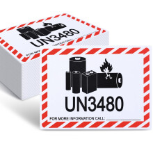 UN3480 Lithium Battery  Labels 4x2.75 in Safety Stickers 100 Pack Strong Adhesive