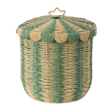 Stylish Wicker Dirty Clothes Hamper Breathable-green large size