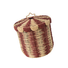 Stylish Wicker Dirty Clothes Basket Breathable-red trumpet