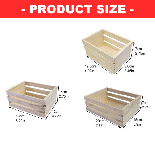 Miniature Wooden Nesting Boxes Set of 3 Size Rural Pine Storage 2