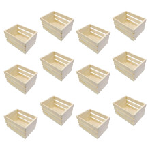 6/12Pieces Small Pine Wood Storage Box Organization-12 pieces