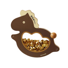 Rocking Horse Statue New Year Ornament Home Decorations-Brown