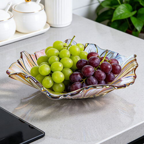 Moderne multifunktionale Obstschale aus Glas mit-Glasierte Farbe 2