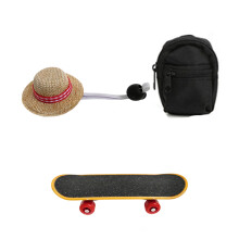 Tiny Schoolbag Straw Hat For Reptiles Pet Headwear-Black