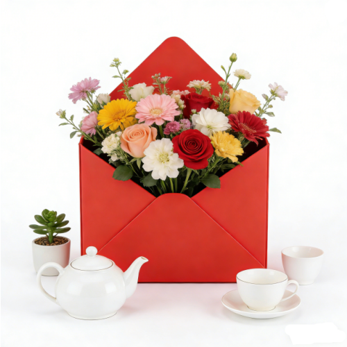 Valentine Envelope Boxes, Hand-Held Flower Decorated with-5 1
