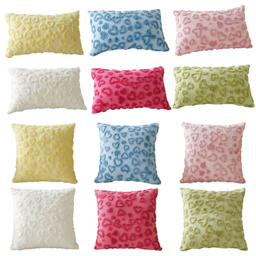 Set van 2 kortpolige stoffen hartsymbool-rozerood 30cm 1