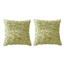 2 stuks korte vezelaccentkussenbeschermers met-Groen 45cm