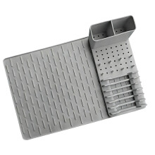 Innovative Extending Rubber Dish Holder For Quick Drying-Gray