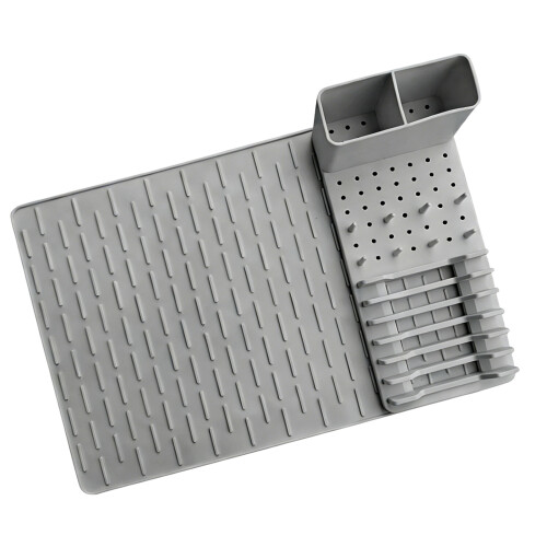 Innovative Extending Rubber Dish Holder For Quick Drying-Gray