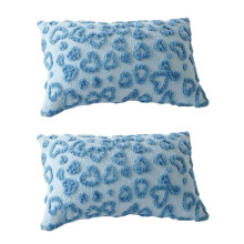 Set van 2 kortpolige stoffen hartsymbool-Blauw 30cm