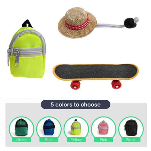 Tiny Schoolbag Straw Hat For Reptiles Pet Headwear-Black 1