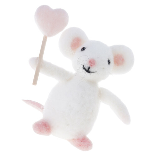 Wool Fabric Creature Art Set Heart Shaped Animal For Special-C