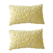 2 stuks korte vezelaccentkussenbeschermers met-Geel 30cm