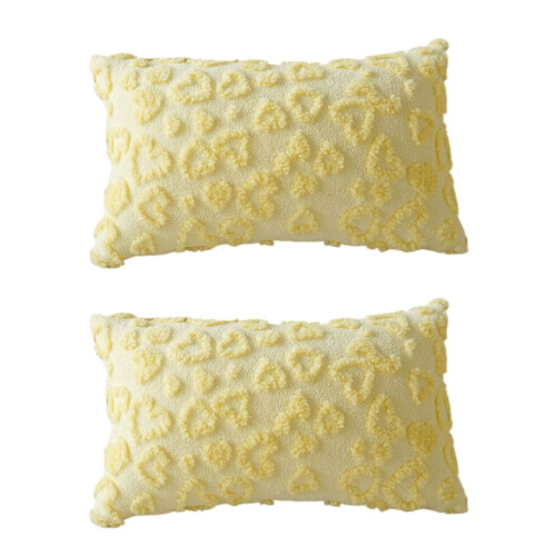 Ensemble de 2 protège-oreillers conçus en forme de-Jaune 30cm