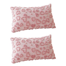 2 Velutineuze decoratieve kussenbeschermers van fleece-Roze 30cm