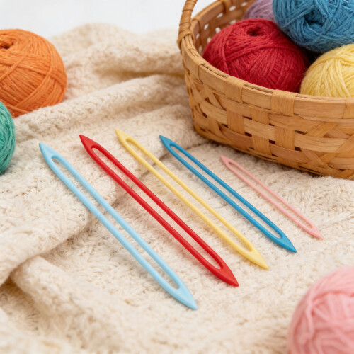 10Pcs Plastic Crochet Needle with 5 Size Design For Craft And 1