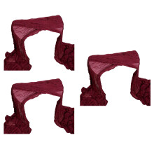 Set Of 3 Textured Cheesecloth Table Linens Ideal For-Burgundy