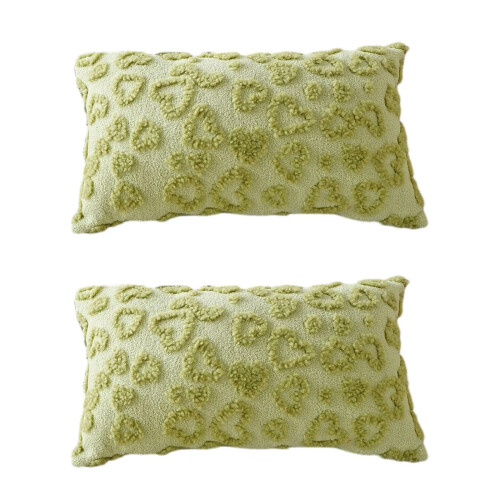 2pcs Comfortable Short Fleece Pillow instances With-Green 30cm