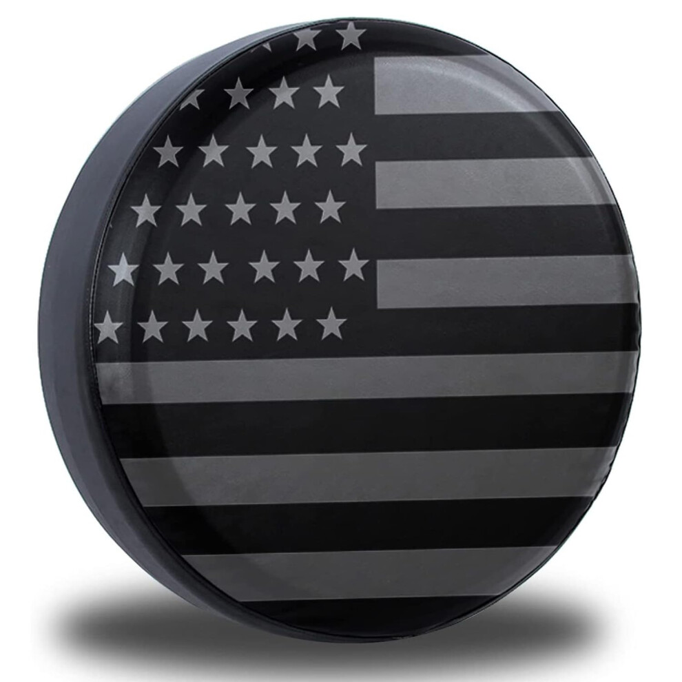 Pvc Leather Spare Tire Cover 2527 Inch American Flag, Weatherproof For Rv Suv Truck Gray 9455672914802